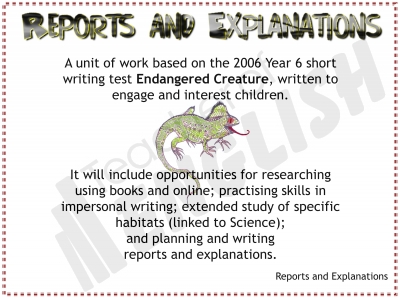 Reports and Explanations Teaching Resources